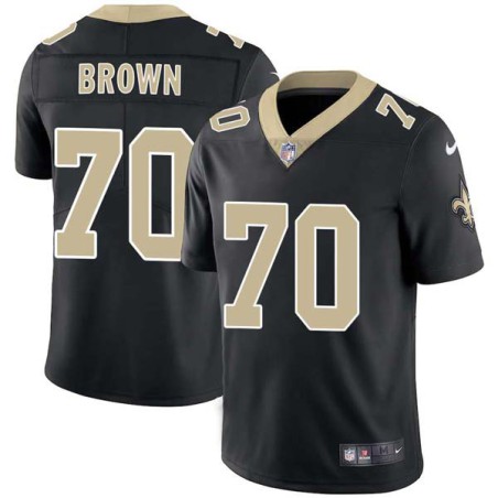 Jammal Brown #70 Saints Authentic Black Jersey