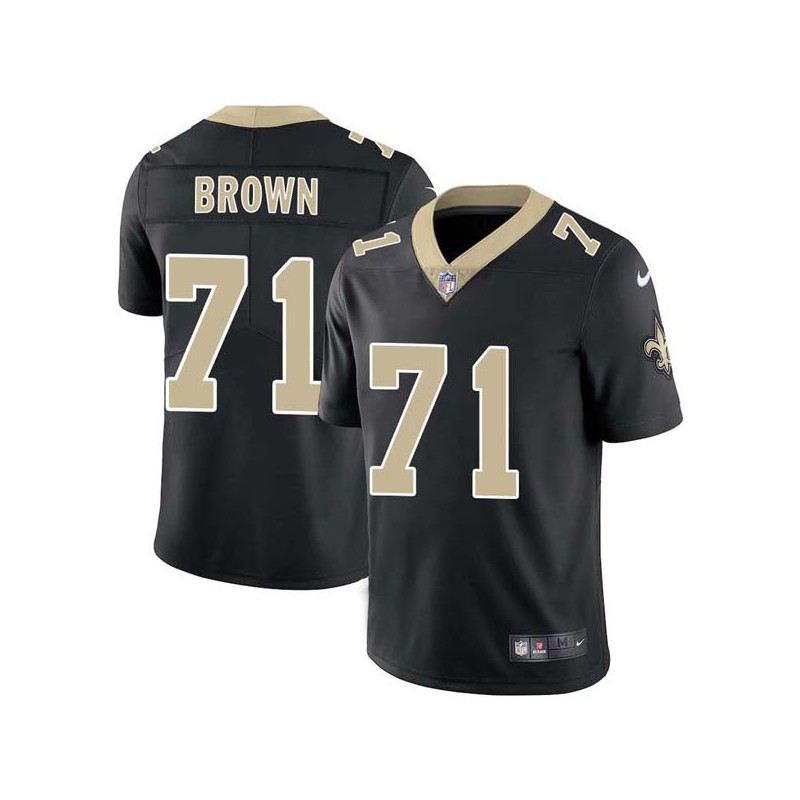 Charles Brown #71 Saints Authentic Black Jersey