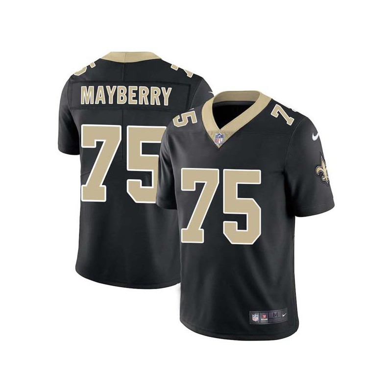 Jermane Mayberry #75 Saints Authentic Black Jersey