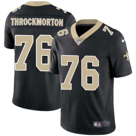 Calvin Throckmorton #76 Saints Authentic Black Jersey