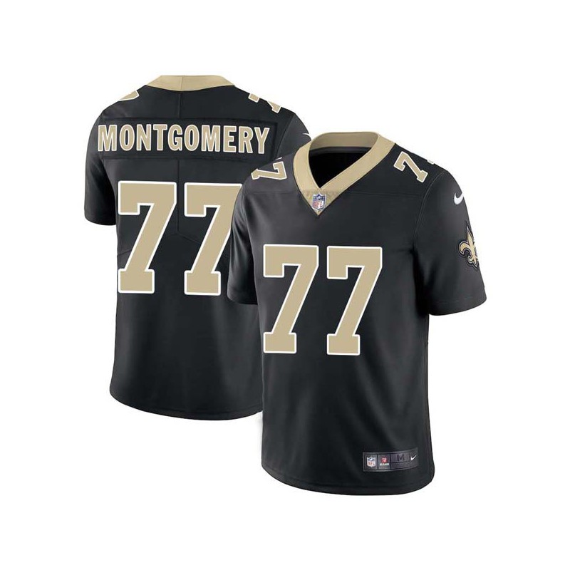 Marv Montgomery #77 Saints Authentic Black Jersey