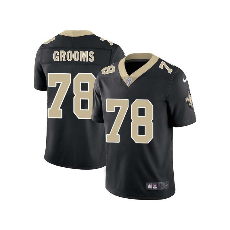 Elois Grooms #78 Saints Authentic Black Jersey