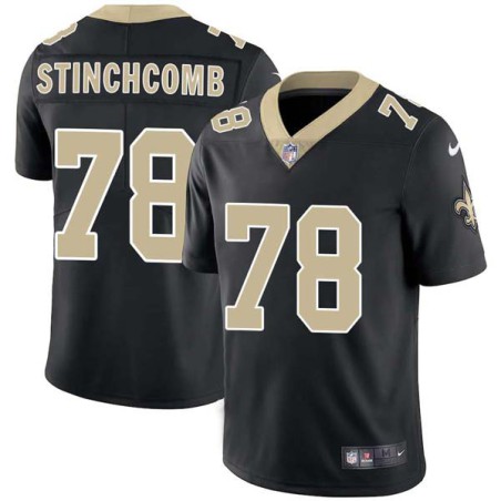 Jon Stinchcomb #78 Saints Authentic Black Jersey