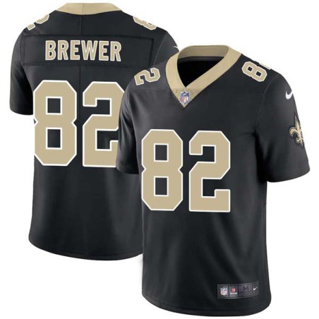 Johnny Brewer #82 Saints Authentic Black Jersey