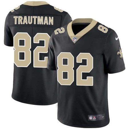 Adam Trautman #82 Saints Authentic Black Jersey