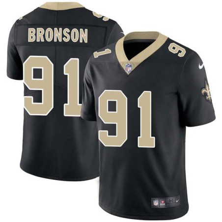 Josiah Bronson #91 Saints Authentic Black Jersey