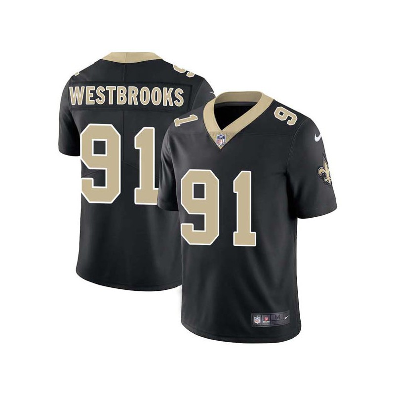 Ethan Westbrooks #91 Saints Authentic Black Jersey