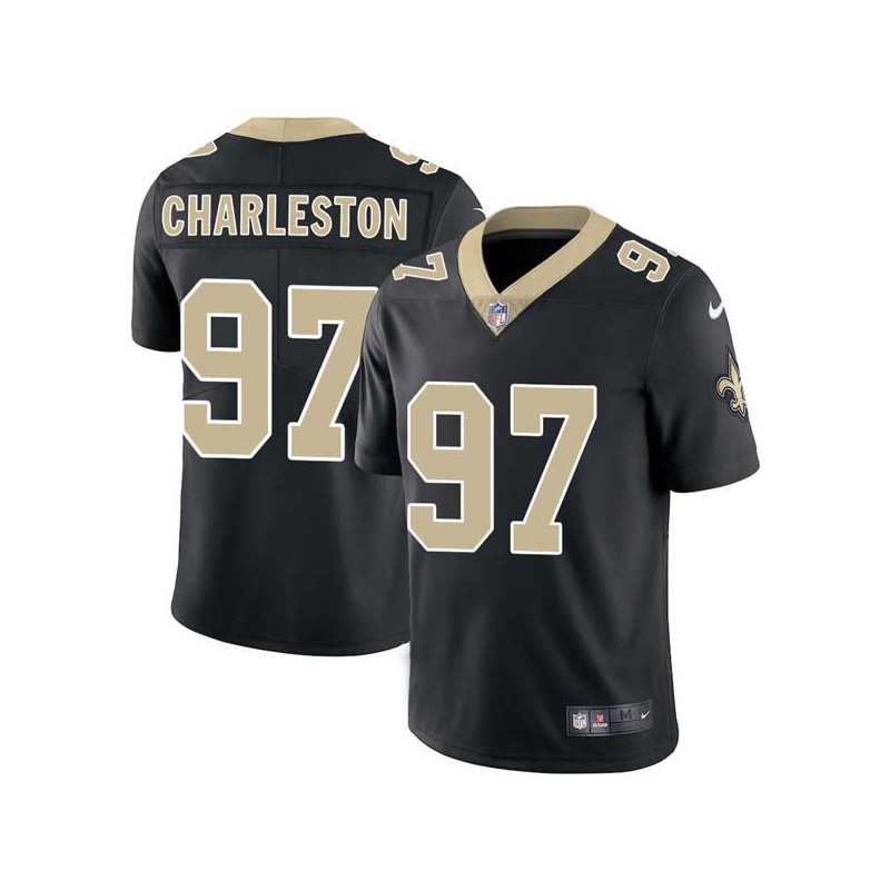 Jeff Charleston #97 Saints Authentic Black Jersey