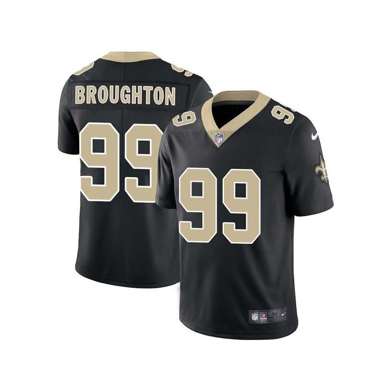 Willie Broughton #99 Saints Authentic Black Jersey