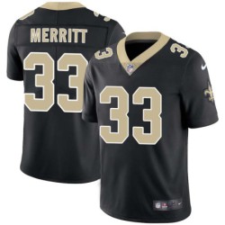 Kirk Merritt #33 Saints Authentic Black Jersey