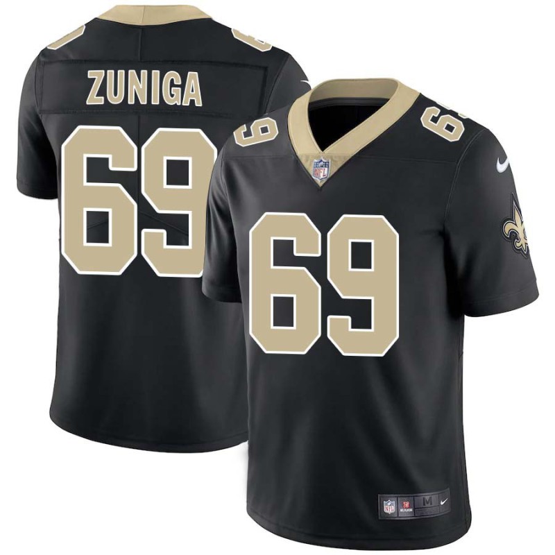 Jabari Zuniga #69 Saints Authentic Black Jersey