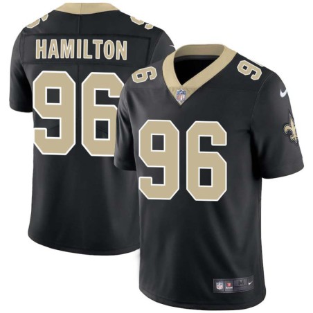 Woodrow Hamilton #96 Saints Authentic Black Jersey