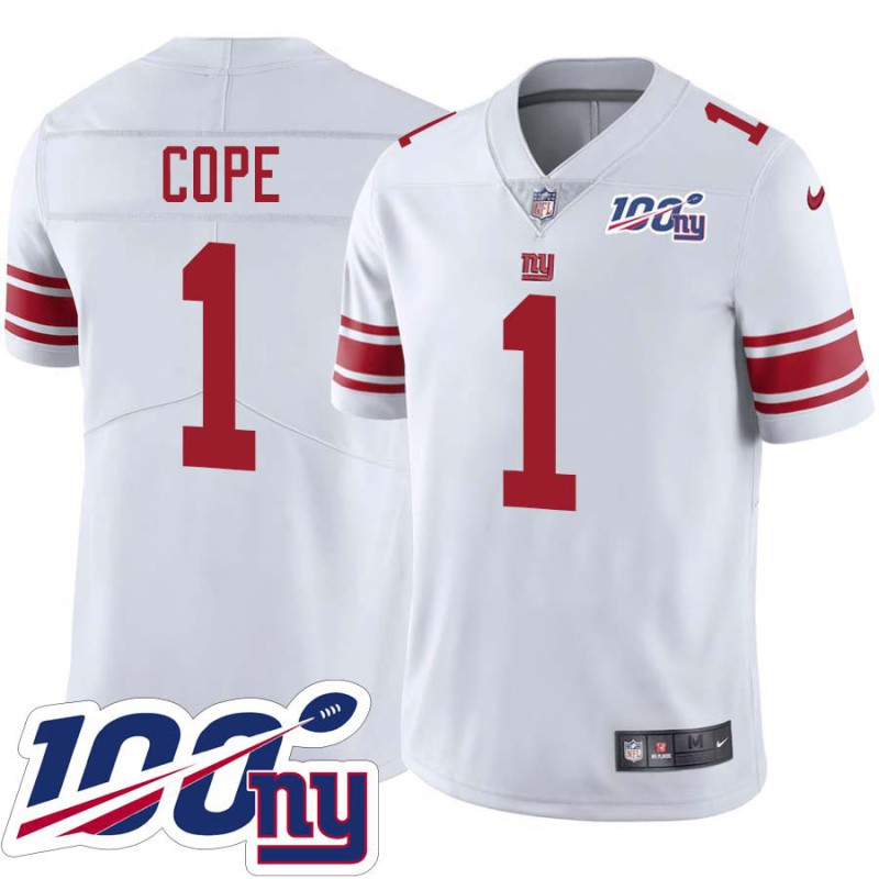 Giants #1 Frank Cope 2024 100 Year White Jersey