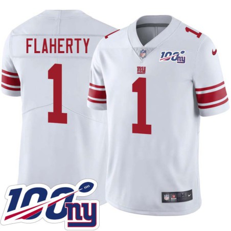 Giants #1 Ray Flaherty 2024 100 Year White Jersey