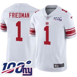 Giants #1 Benny Friedman 2024 100 Year White Jersey