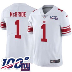 Giants #1 Jack McBride 2024 100 Year White Jersey