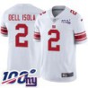 Giants #2 Johnny Dell Isola 2024 100 Year White Jersey