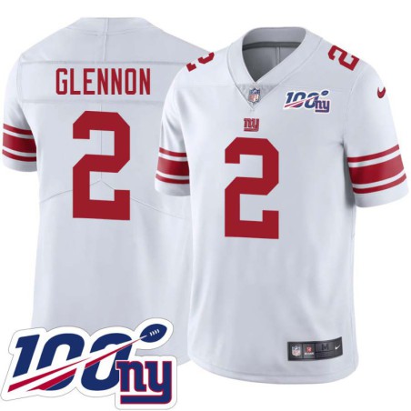 Giants #2 Mike Glennon 2024 100 Year White Jersey