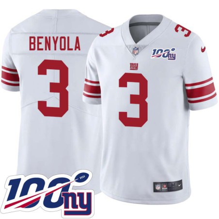 Giants #3 George Benyola 2024 100 Year White Jersey