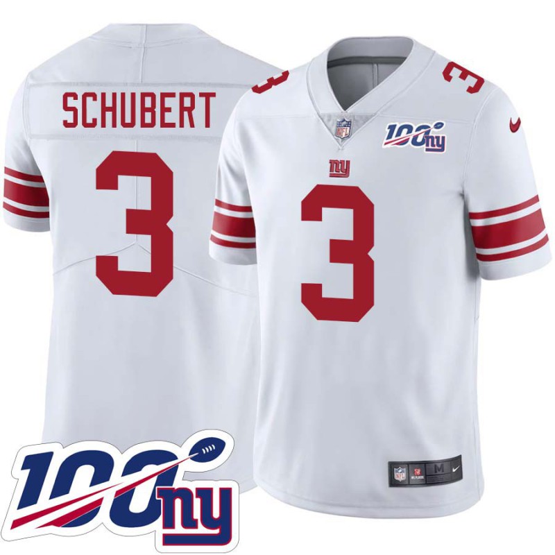 Giants #3 Eric Schubert 2024 100 Year White Jersey