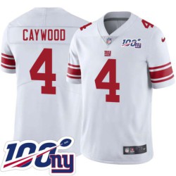 Giants #4 Les Caywood 2024 100 Year White Jersey