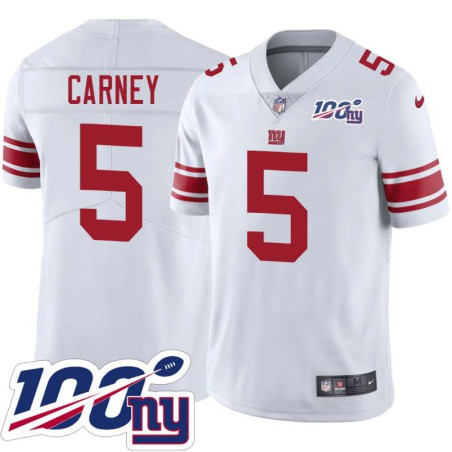 Giants #5 John Carney 2024 100 Year White Jersey