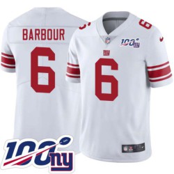 Giants #6 Elmer Barbour 2024 100 Year White Jersey