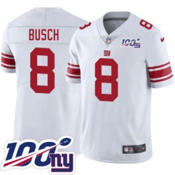 Giants #8 Mike Busch 2024 100 Year White Jersey