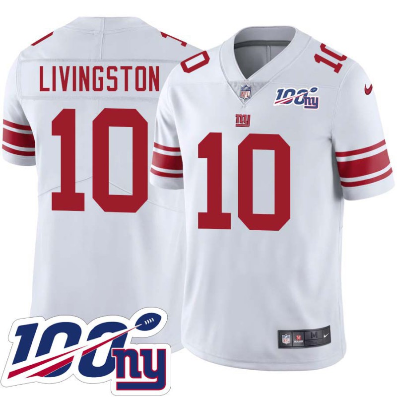 Giants #10 Howie Livingston 2024 100 Year White Jersey