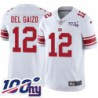 Giants #12 Jim Del Gaizo 2024 100 Year White Jersey