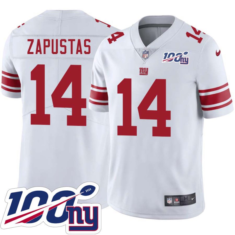 Giants #14 Joe Zapustas 2024 100 Year White Jersey