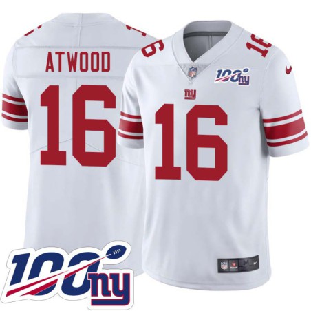 Giants #16 John Atwood 2024 100 Year White Jersey