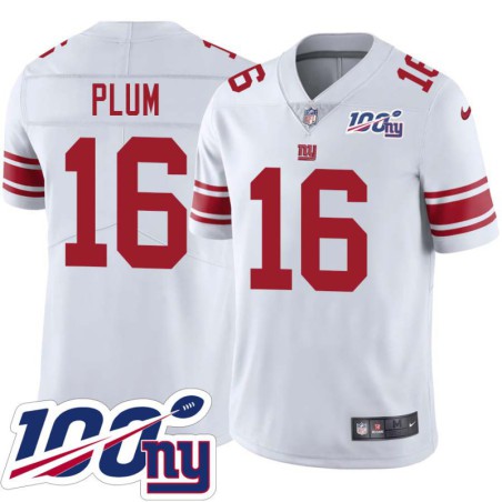 Giants #16 Milt Plum 2024 100 Year White Jersey