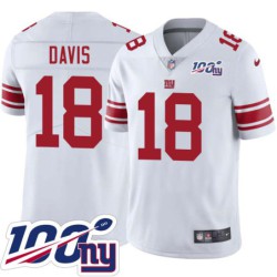 Giants #18 Geremy Davis 2024 100 Year White Jersey