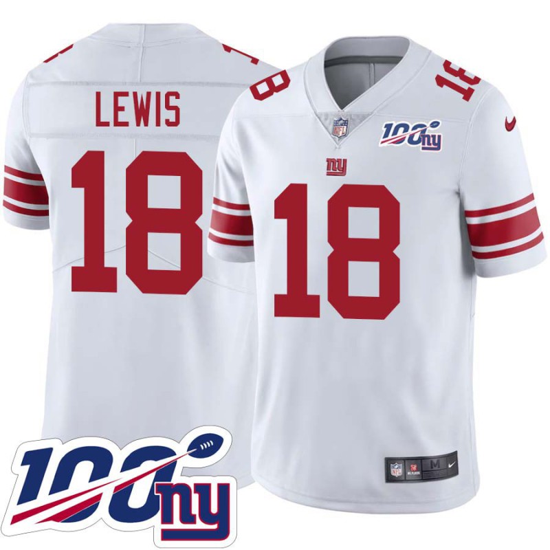 Giants #18 Roger Lewis 2024 100 Year White Jersey