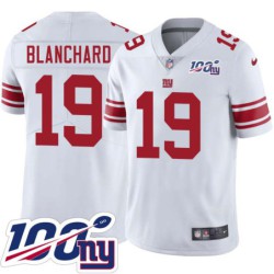 Giants #19 Cary Blanchard 2024 100 Year White Jersey