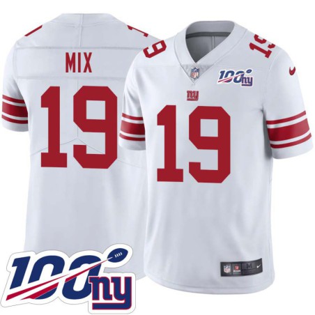 Giants #19 Anthony Mix 2024 100 Year White Jersey