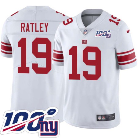 Giants #19 Damion Ratley 2024 100 Year White Jersey