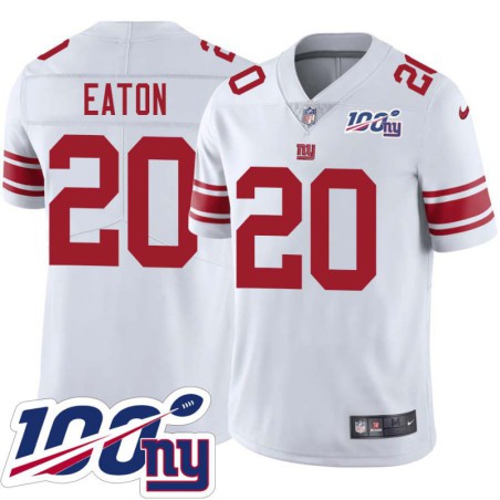 Giants #20 Scott Eaton 2024 100 Year White Jersey