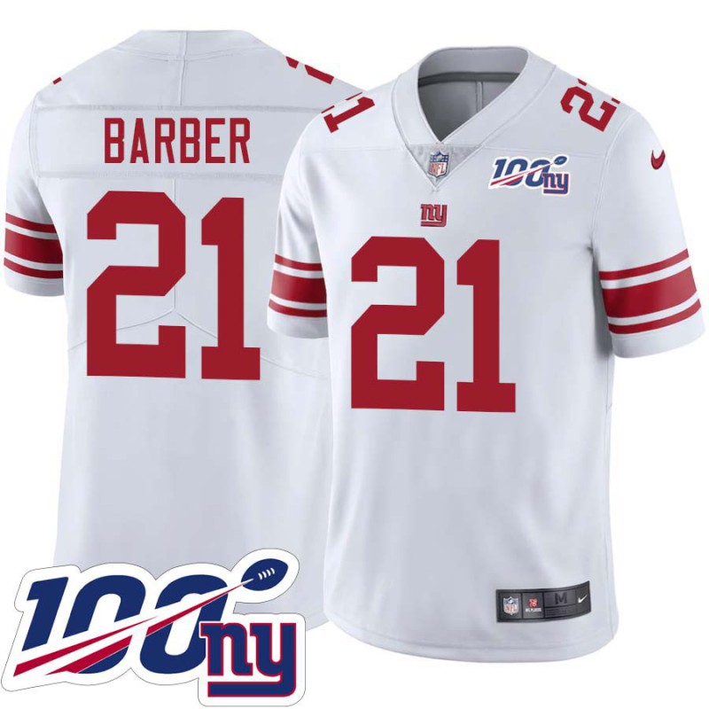 Giants #21 Tiki Barber 2024 100 Year White Jersey