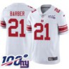 Giants #21 Tiki Barber 2024 100 Year White Jersey