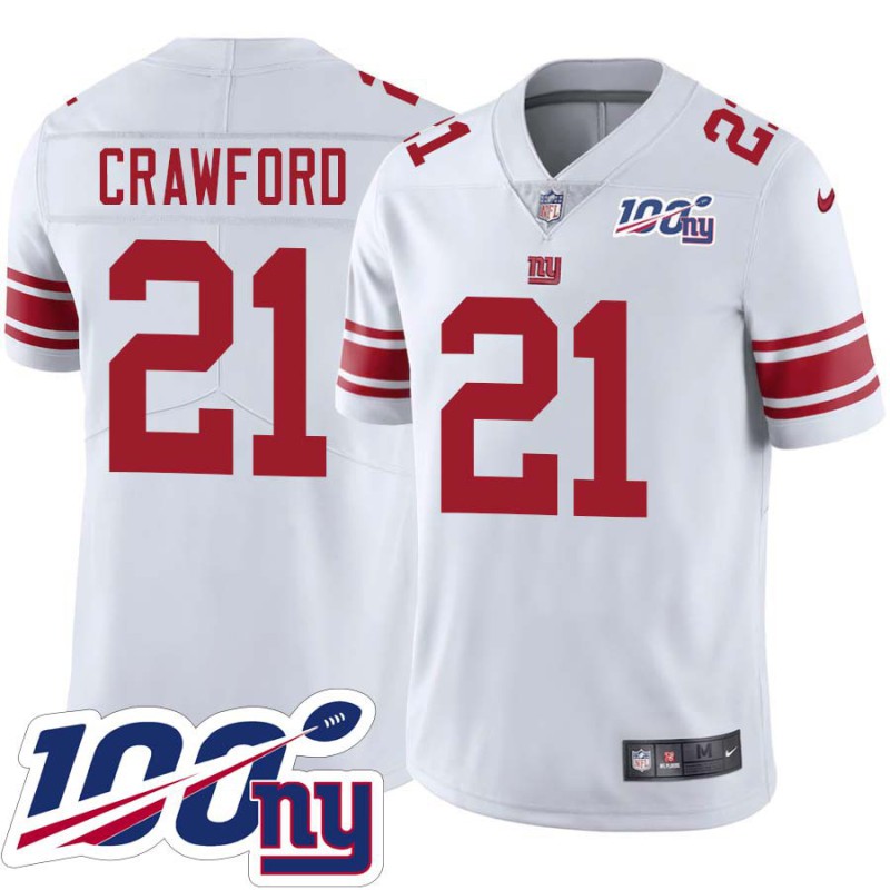 Giants #21 Ed Crawford 2024 100 Year White Jersey