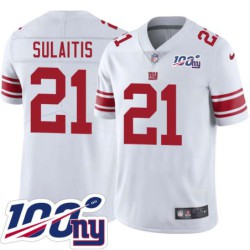 Giants #21 Joe Sulaitis 2024 100 Year White Jersey