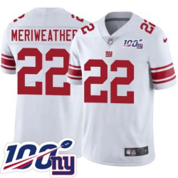 Giants #22 Brandon Meriweather 2024 100 Year White Jersey