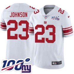 Giants #23 LeShon Johnson 2024 100 Year White Jersey