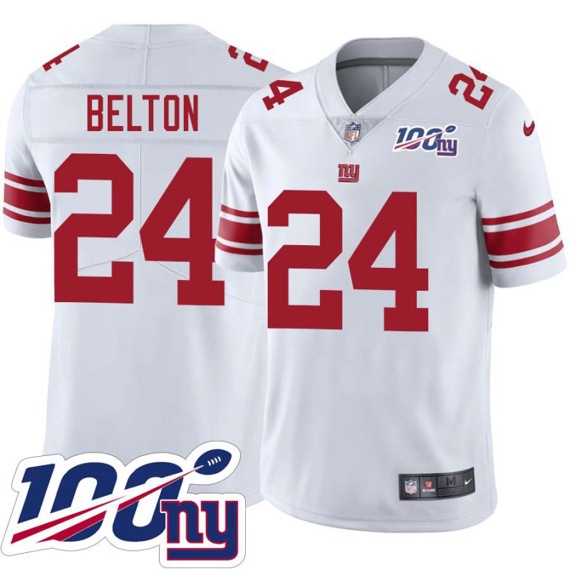 Giants #24 Dane Belton 2024 100 Year White Jersey