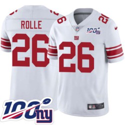 Giants #26 Antrel Rolle 2024 100 Year White Jersey