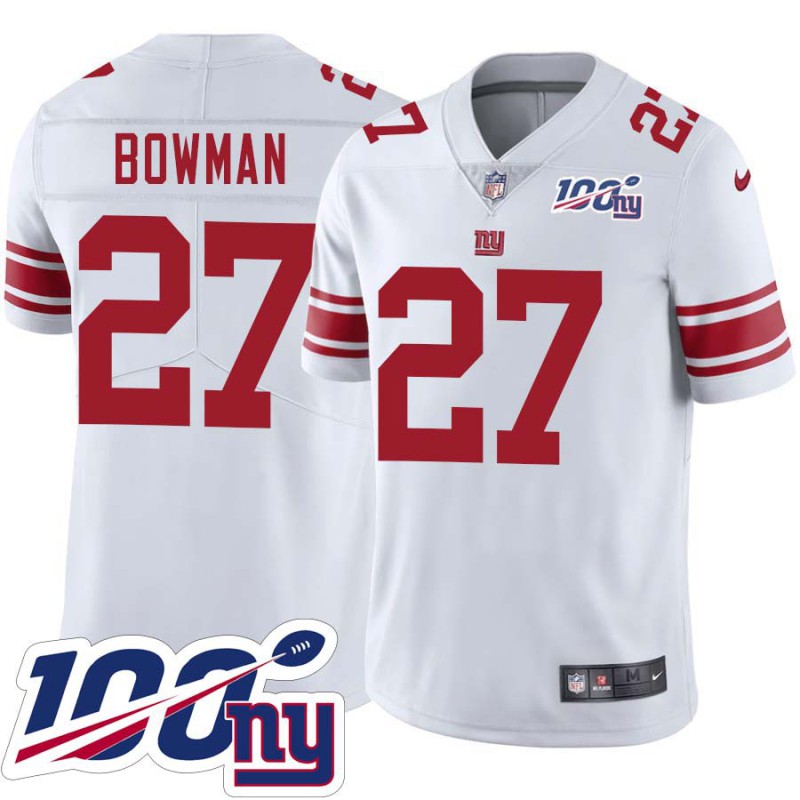 Giants #27 Steve Bowman 2024 100 Year White Jersey