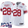 Giants #28 Cordale Flott 2024 100 Year White Jersey