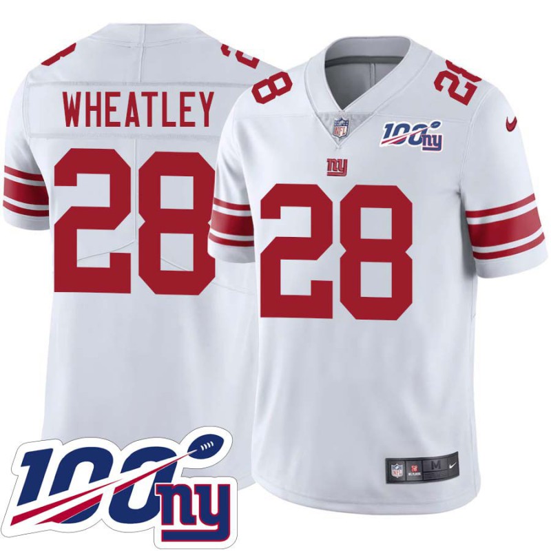 Giants #28 Tyrone Wheatley 2024 100 Year White Jersey